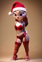 ai_generated christmas judy_hopps lingerie tagme