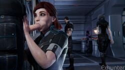 3d blowjob casual casual_sex clothed clothed_sex clothing cock commander_shepard cum cum_drip cum_in_mouth exhunter faceless_male fellatio female femshep free_use green_eyes group human hypercasual ignored male male/female mass_effect oral pale_skin public public_sex red_hair sucking_penis tali'zorah_nar_rayya watermark