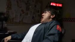 1boy airvent arcade_cabinet back_view black_hair blue_hat blue_jacket breathing_heavily checkerboard chica_(fnaf) cum cut_off fan five_nights_at_freddy's fully_clothed getting_straight_teeth glasses glasses_on_face glasses_on_head heartbeat implied_blowjob jpeg korean_male laying_back live_action looking_up low_quality low_quality_edit markiplier meme nightguard paper_on_wall pent_up plushie police_uniform poster poster_(object) real_person scumming_through_clothing semi-rimless_glasses shitpost shorter_than_10_seconds sitting_on_chair sound sound_effects tagme under_table_oral under_the_table video white_shirt youtube youtuber