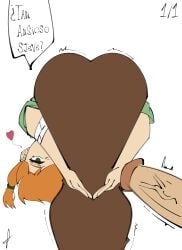 1boy 1girl1boy 1girls alex_(minecraft) artist_name artist_signature artist_upload ass_bigger_than_head ass_focus ass_heart butt_focus clothed clothed_female clothed_female_nude_male dialog dialogue dialogue_box faceless_male fanart fanart_from_twitter female heart heart_butt heart_shaped_ass heart_symbol light-skinned_female male/female male_out_of_frame massive_ass massive_butt massive_penis meme minecraft mojang monster_cock naked naked_male nude_male penis praise_da_booty_(meme) steve_(minecraft) turing890 video_game_character video_games whore_eyes