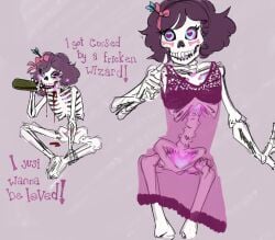 bones lemonade_ghost original_character sad skeleton skeleton_girl skelizabeth