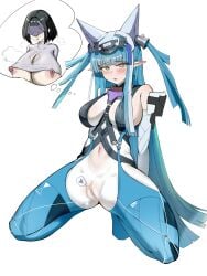 2girls ahe_gao arknights:_endfield bigyann176 blush cumming endministrator_(arknights:_endfield) female female_endministrator_(arknights:_endfield) female_only last_rite_(arknights:_endfield) pussy see-through shy