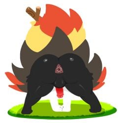 absurd_res anus ass backsack balls bent_over braixen generation_6_pokemon genitals heyomaerow hi_res lineless male nintendo penis pokemon pokemon_(species) presenting presenting_hindquarters stick