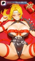 1girls 2026 ai_generated artist_name blonde_hair box breasts bust chest earrings electroworld female gift gift_box heart-shaped_box hi_res high_quality high_resolution highres holding_gift jewelry laying_down legs_apart legs_spread long_hair lying_on_back naked_ribbon ninja_gaiden on_back open_legs patreon patreon_username rachel_(ninja_gaiden) ribbon ribbon_bondage smile solo splayed_legs spread_legs stable_diffusion thigh_strap valentine watermark