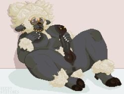 2026 anthro anus areola balls barbell_piercing big_areola big_breasts black_areola black_nipples black_nose bovid breasts caprine collar digital_drawing_(artwork) digital_media_(artwork) eyewear facial_piercing fur genitals glasses gold_ear_piercing gold_ear_ring gold_ear_stud gold_nose_ring grey_body grey_fur gynomorph hand_on_own_breast hand_on_own_penis hand_on_penis hi_res humanoid_genitalia humanoid_penis intersex mammal masturbation nipple_barbell nipple_piercing nipples nose_piercing nose_ring nude_anthro nude_gynomorph penile penile_masturbation penis piercing pixel_(artwork) pubes ring_piercing round_glasses seedy_stitches_(artist) sheep sitting sitting_on_ground solo spread_legs spreading studded_collar studs wearing_collar wearing_glasses white_body white_fur