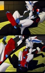 absurd_res animal_genitalia animal_vulva balls big_balls big_penis black_body black_fur bodily_fluids canine_genitalia canine_vulva digital_media_(artwork) duo eeveelution electricity electrostimulation feet female feral foot_fetish foot_play footjob fur generation_1_pokemon generation_2_pokemon genital_fluids genitals hi_res huge_balls huge_cock invee_(redeye) jolteon kurai_(sgtmiller1233) looking_pleasured male male/female nintendo penis pokemon pokemon_(species) redeye sex toes umbreon vulva