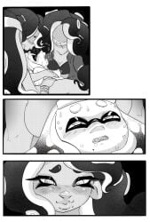 4girls ahegao blush clone dream dreaming marina_(splatoon) orgasm orgasm_face pearl_(splatoon) small_breasts spicy_ssaur_(artist) splatoon tagme tentacle_hair void yuri