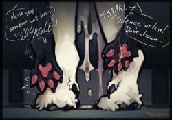 against_surface against_wall anal anthro black_body black_fur bodily_fluids canid canine canis cum cum_in_ass cum_inside cum_overflow cum_through distortist duo excessive_cum excessive_genital_fluids feet fur genital_fluids hotep_forgefer hybrid male male/male mammal offscreen_sex overflow pawpads paws penetration public public_sex sex size_difference white_body white_fur wolf zidanewolf1