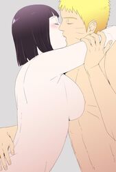 1boy 1boy1girl 1girls big_breasts blush boruto:_naruto_next_generations breasts closed_eyes couple duo embrace hal_(sakurajam) hug hyuuga_hinata kissing large_breasts male/female naked naruto naruto_(series) nipples nude sideboob straight uzumaki_naruto