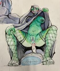 1boy1girl arab arab_female arabian arabian_female blush countryhumans countryhumans_girl cowgirl_position cry_crystally cum cum_in_pussy cum_on_penis exposed_breasts fishnets green_skin hijab muslim muslim_female niqab penis pulling_up_dress pussy saudi_arabia_(countryhumans) squirting tagme toes