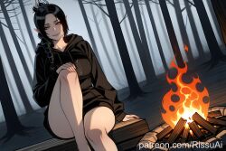 1female 1girls 2026 absurdres aesthetic ai_generated anime anime_style artist_name baldur's_gate baldur's_gate_3 bare_legs beautiful beautiful_female beautiful_girl big_ass big_breasts black_hair black_hoodie blurred_background blush blush_lines blushing_female braid braided_ponytail breasts bubble_ass bubble_butt campfire collarbone curvy curvy_body curvy_female curvy_figure curvy_hips curvy_thighs cute cute_face digital_art digital_painting dungeons_and_dragons dutch_angle elf excited excited_expression excited_female excited_for_sex female fire forest green_eyes hair_ornament hand_on_own_knee high_quality highres hood hood_down hoodie horny horny_expression horny_face horny_female huge_breasts knee_up large_ass large_breasts line_art log long_hair long_sleeves looking_at_viewer nature outdoors patreon patreon_link patreon_username pointy_ears rissuai scar scar_on_face sexy sexy_body sexy_female sexy_pose shadowheart shadowheart_(baldur's_gate) single_braid sitting smile soft_shading solo solo_focus thick tree