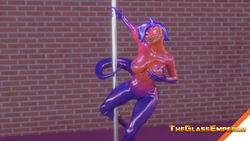 16:9 3d_(artwork) 4k absurd_res anthro blender_(software) breast_grab breasts cayenne_(kasdaq) dancing digital_media_(artwork) female hand_on_breast hi_res looking_at_viewer pole pole_dancing solo theglassemperor tongue tongue_out watermark widescreen