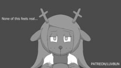 16:9 animated anthro antlers capreoline cervid deltarune duo fellatio female first_person_view freckles greyscale hi_res horn human kris_(deltarune) lil'bun looking_at_viewer male mammal monochrome noelle_holiday oral oral_penetration penetration penile reindeer ring sex short_playtime snowgrave undertale_(series) video_games widescreen