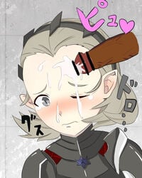 1girls blush crying crying_with_eyes_open cum cum_on_face facial female_focus fire_emblem fire_emblem_fates frown grey_eyes grey_hair jiq_jisoku nintendo one_eye_closed short_hair solo_focus sophie_(fire_emblem) tears upper_body