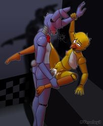 2021 animatronic avian beak bird bird_feet blush bodily_fluids bonnie_(fnaf) breasts chica_(fnaf) chicken closed_eyes cum cum_in_pussy cum_inside duo ejaculation female five_nights_at_freddy's galliform gallus_(genus) genital_fluids genitals heart hi_res impregnation_request lagomorph leporid love male male/female mammal metal_penis nipples penetration penis phasianid pussy rabbit romantic romantic_couple scut_tail sex short_tail sperm_cell tagme vaginal_penetration video_games yerolay