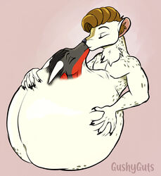 anthro belly big_belly daphniir dragon duo gushyguts hi_res hyper hyper_belly internal kissing male male/male mammal mustela mustelid musteline navel pencer_pine_(pencer) scalie stoat true_musteline vore western_dragon