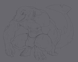 2020 4_toes 5_fingers anthro arm_fins big_abs big_bulge big_muscles big_pecs big_triceps black_and_grey bristol bulge claws clothed clothing crouching digital_drawing_(artwork) digital_media_(artwork) digitigrade diphallia diphallism feet fin fingers fish full-length_portrait genitals gills grey_background huge_biceps huge_muscles humanoid_hands looking_at_viewer male male_only marine monochrome multi_genitalia multi_penis muscular muscular_anthro muscular_male navel nipple_piercing nipple_ring nipples open_mouth open_smile pecs penis piercing portrait serratus shark sharp_teeth simple_background skimpy smile smiling_at_viewer solo tail_fin teeth three-quarter_view toes topless topless_anthro topless_male wet wet_body