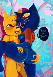 anthro anthro_on_anthro anthro_penetrated anthro_penetrating anthro_penetrating_anthro ass balls big-fig blue_body blue_fur bottomless breasts butt_grab canid canine clothed clothing dialogue domestic_cat duo english_text exposed_breasts fangs felid feline felis female female_penetrated fox fur genitals gregg_lee hand_on_butt interspecies mae_borowski male male/female male_penetrating male_penetrating_female mammal night_in_the_woods nipples nude one_eye_closed outside outside_sex penetration penile penile_penetration penis penis_in_pussy public public_sex raised_clothing raised_shirt raised_topwear sex shirt speech_bubble standing standing_sex text topwear vaginal_penetration vaginal_penetration video_games yellow_body yellow_fur