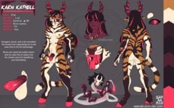 absurd_res anthro demon english_text felid genitals hi_res karn karn_kathell kira_kathell male mammal model_sheet nude pantherine penis satsukii solo text tiger url werubi_(satsukii)