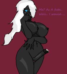 1futa anthro artist_request black_skin blue_sclera creatures_(company) dark-skinned_futanari darkrai dickgirl edit edited editor_upload english_text futa_sans_balls futanari game_freak gynomorph high_res highres intersex legendary_pokemon mythical_pokemon nintendo plain_background pokemon pokemon_(species) pokemon_dppt precum self_edit simple_background solo solo_futa source_request text unknown_artist waifu2x white_fur white_hair