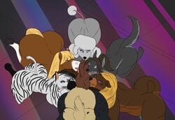 absurd_res afro anne_(hth) anne_tayven_(hth_studios) anthro ass big_butt big_penis brown_bear canid canine canis domestic_dog equid equine felid female gangbang genitals grizzly_bear group group_sex hi_res horse hth_studios jimmy_the_lynx kendra_feral_(hth) male male/female mammal panthra78 penis poodle sex tanya_winters ursid ursine valeriya_(hth) vivian_(hth) wolf zebra