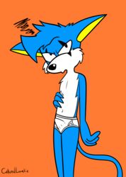 annoyed anthro briefs canid canine canis clothed clothing culturedlunatic drip_(jack) erection erection_under_clothing hi_res hybrid jack_(webcomic) male mammal murid murine partially_clothed rat rodent simple_background solo tenting tighty_whities underwear white_clothing white_underwear wolf