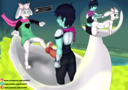 absurd_res anthro ass balls big_balls big_penis blush bulge deltarune deltarune_boat_scene digital_media_(artwork) draik duo english_text erection fur genitals hi_res hiding_erection horn huge_cock human humanoid humanoid_genitalia kris_(deltarune) long_penis male male/male male_penetrating mammal mid_transformation nude open_mouth pawpads paws penetration penis ralsei retracted_foreskin sex simple_background smile surprise_buttsex surprised_expression swan_boat text thick_penis undertale_(series) vein veiny_penis video_games white_body white_fur