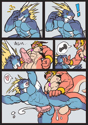 anthro comic delga doll dragon ghost growth male male/male muscle_growth muscular orgasm orgasm_face possession raining spirit teryx teryx_commodore trencalos winston