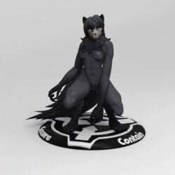 1:1 3d animated anthro bambookat black_body black_fur breasts digital_media_(artwork) female fur gif mal0 malo nude scp-1471 scp-1471-a scp_foundation short_playtime skull_face solo turntable_(animation)