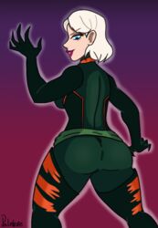 ass big_ass blonde_hair bodysuit carmen_sandiego_(2019) edit female netflix png purple_lipstick tigress_(carmen_sandiego)