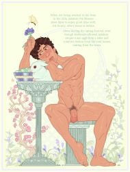 1boy ancient_greece artistic_nude artistic_nudity balls bunny butterfly cheekbones darkened_genitalia digital_drawing_(artwork) digital_media_(artwork) easter easter_egg easter_eggs eggs english english_text enslaved_male friends greece greek greek_architecture hazel_eyes jadakira_the_slave low_intelligence male_only mentally_challenged mentally_deficient minoan minoan_male mr_shrink narration non-verbal_character nonsexual nonsexual_nudity original original_character penis penis_out petting_body pubic_hair servant sitting slave slave_boy slavery smooth_skinned_male solo solo_focus solo_male spring_(season) stone stone_bench stone_table stool_(chair) table tan_skin uncircumcised uncircumcised_male uncircumcised_penis