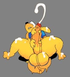 1female 2026 adult_swim anthro balls ballsack bottomless canid canine canis cum cum_on_body cumming cumming_while_masturbating female furry gassy's_gas_'n_stuff gynomorph humanoid_genitalia humanoid_penis hyper_genitalia hyper_penis ligojune lulu_(gassy's_gas_'n_stuff) masturbating masturbation sketch tagme visor yellow_body yellow_fur