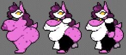 accurate_art_style anthro ass big_ass big_breasts big_nipples breasts clothed clothing deltarune digital_media_(artwork) fat fat_ass female female_only hi_res moronicpixels nipples nude nude_female partially_clothed pixel_art pixelated reptile scalie solo sprite susie_(deltarune) tail tasque_manager_(deltarune) thick_thighs undertale_(series) xenias98