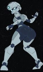 1girls ai ai-created ai_generated armor armor_gloves armored_female ass ass_focus blue_bodysuit blue_eyes bodysuit from_behind from_below gloved_hands gloves helmet in_space invincible invincible_(tv_series) mask no_face shittyaistuff space standing tech_jacket tech_jacket_(zoe_thompson)