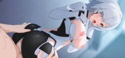 1boy 1boy1girl 1girl animated ass bodysuit bouncing_ass bouncing_breasts breasts censored clothed clothed_sex cowgirl_position game_cg girl_on_top gray_hair ichijo_shirona insertion kuudere large_breasts mosaic_censoring muv-luv_girls_garden nipples open_bodysuit penis pussy pussy_juice pussy_juice_drip pussy_juice_on_penis reverse_cowgirl_position sex short_hair siino straight_hair vaginal vaginal_fluids vaginal_insertion vaginal_penetration vaginal_sex