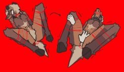anthro azzy_(azzy~xyz) azzy~xyz bondage bound collar deer mammal muzzle_(object) muzzled nipples nonbinary_(lore) null null_bulge restraints rope rope_bondage rope_harness solo spread_legs spreading teasing trans_(lore)