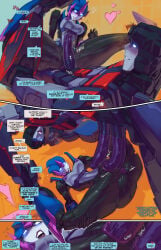 1boy 1girls 2_penises arcee arcee_(prime) bare_arms bare_legs bare_shoulders bare_thighs big_breasts big_penis blush clanker clothed clothing color comic comic_page embarrassed english_text female fred_perry hand_on_penis hi_res huge_cock imminent_sex jack_darby large_breasts looking_pleasured male male/female male_penetrating massive_penis page_7 penetration penile_penetration penis_in_pussy pleasure_face pussy pussy_juice robot robot_boy robot_girl robot_humanoid robot_joints robotic_arm sex standing stomach_bulge text text_bubble thick_thighs train transformers transformers_prime vaginal_penetration wet wet_pussy
