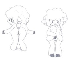 2026 anthro anus ass biped blush blush_stickers bodily_fluids bovid caprine clothed clothing clothing_lift digital_drawing_(artwork) digital_media_(artwork) dripping female front_view fur genital_fluids genitals inner_labia inviting leaking_pussy_juice leaking_vagina looking_at_viewer looking_back looking_back_at_viewer mammal monochrome multiple_poses nude nude_anthro nude_female open_mouth open_smile pokopokarea pose presenting presenting_anus presenting_hindquarters presenting_vulva rear_view sheep simple_background slim slim_anthro slim_female smile solo standing vaginal_fluid_drip vaginal_fluids vaginal_fluids_on_ground vulva white_background wool_(fur)