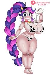 2:3 2:3_ratio bikini cow_print cow_print_bikini happy happy_female huge_titties lily_lovebraids milk no_ai poppy_playtime poppy_playtime_(chapter_5) raydonxd tagme white_background