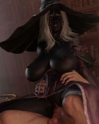 3d_animation anon anonymous_male breasts breasts_out clothed clothed_sex cowgirl_position dark-skinned_female dark_skin elden_ring elden_ring_nightreign exposed_breasts fromsoftware large_breasts loop looping_animation moaning moaning_in_pleasure recluse_(nightreign) rougenine scolopendrava sound sound_effects tagme tallfreezie vagina vaginal_penetration video white_hair witch_hat
