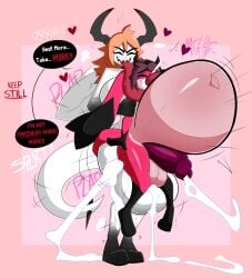 abbi_(kilinah) anthro antlers atlyss aura_(aurabutt) aurabutt balls big_balls big_breasts big_penis bodily_fluids breasts cum cum_from_mouth cum_in_mouth cum_inside cumflation dangling demon dialogue dominant excessive_cum excessive_genital_fluids femboy genital_fluids genitals gynomorph hi_res horn huge_balls huge_breasts huge_cock hybrid inflation intersex intersex/male jackalope kilinah lagomorph large_insertion larger_dom leporid long_tongue male male_penetrated mammal oral oral_penetration penetration penis poon_(atlyss) rabbit sex size_difference smaller_male speech_bubble standing standing_sex stomach_bulge tongue tongue_out tongue_wrap