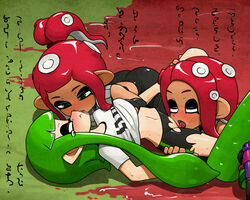 3girls 5:4 agent_3_(splatoon) agent_8_(splatoon) animal_humanoid cephalopod cephalopod_humanoid clothed clothed_sex clothing clothing_lift cunnilingus female female/female female_only fine_art_parody grope group group_sex humanoid humanoid_on_humanoid inkling inkling_girl marine marine_humanoid mollusk mollusk_humanoid multiple_girls ninniku_(ninnniku105) nintendo octarian octoling octoling_girl oral parody pseudo_hair public_domain sex shirt shirt_lift shunga splatoon the_dream_of_the_fisherman's_wife threesome topwear torn_clothing vaginal_penetration video_games yuri