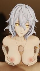 1boy 1girls 3d 9:16 animated bangs bare_shoulders big_breasts big_penis blush breast_squeeze breasts code_vein collarbone completely_naked completely_nude completely_nude_female female female_focus hair_between_eyes hands_on_breasts highres holding_breasts io_(code_vein) large_breasts lazyprocrastinator looking_at_viewer male male_pov naked naked_female nipples no_sound nude nude_female open_mouth outercourse paizuri penis pov pov_eye_contact sex short_hair shorter_than_30_seconds silver_hair solo_focus straight uncensored vertical_video video white_hair yellow_eyes