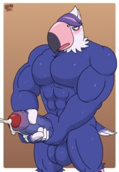 2021 5_fingers abs absurd_res accipitrid accipitriform animal_crossing anthro avian balls beak biceps big_balls big_muscles big_penis biped bird blue_eyes blush bodily_fluids cum cum_on_penis cumshot dated digital_media_(artwork) eagle ejaculation erection feathers fingers front_view ftm_crossgender furry furry_only genital_fluids genitals glans grey_beak hair hi_res huge_balls huge_cock humanoid_genitalia humanoid_penis male male_only masturbation multicolored_body multicolored_feathers muscular muscular_anthro muscular_male nintendo non-mammal_balls open_beak open_mouth orgasm pecs penis pink_tongue pizzaozzy_(artist) purple_body purple_feathers purple_hair quinn_(animal_crossing) red_glans rule_63 scutes shaded signature solo sweat tail_feathers tongue two_tone_beak video_games white_body white_feathers yellow_beak