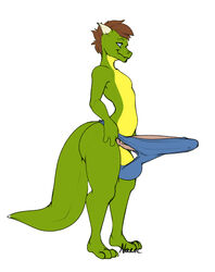 anthro balls big_balls bulge clothed clothing dragon drake_(disambiguation) erection erection_under_bottomwear genitals hyper hyper_genitalia hyper_penis long_penis male narusewolf nude penis solo stretched_clothing underwear underwear_only