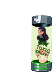 ai_generated anal_sex arrow ass ass_focus black_t-shirt bullseye_(target) container feet green_liquid looking_at_viewer looking_back looking_back_at_viewer obsessed obsessed_fan obsession on_her_knees on_the_knees over_the_shoulder pale-skinned_female paper_doll paper_doll_construction parts_ai parts_exposed purple_eyes purple_hair violet_parr