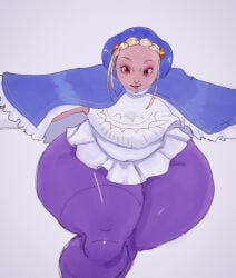 1girls bbw blonde_hair braided_hair capcom cape dress dudeman80085 female ingrid_(capcom) red_eyes street_fighter street_fighter_6 thick_thighs tights wide_eyed wide_hips