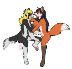 2019 4_toes 5_fingers alpha_channel anthro barefoot black_body black_fur black_hair blep blonde_hair blush breasts canid canine canis chest_tuft claws collie dipstick_ears dipstick_tail domestic_dog duo eye_contact facial_markings feet female female/female finger_fuck fingering fingers fox fur gloves_(marking) hair head_markings herding_dog hi_res houkuko inner_ear_fluff leg_markings looking_at_another mammal markings multicolored_body multicolored_ears multicolored_fur mutual_masturbation muzzle_(marking) nude orange_body orange_fur pastoral_dog pawpads sheepdog side_boob simple_background snout snout_markings socks_(marking) tail_markings toe_claws toes tongue tongue_out transparent_background tuft two_tone_body two_tone_fur vaginal_penetration white_body white_fur