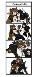 2girls 4koma anal baral_(library_of_ruina) claw_(library_of_ruina) comic cum fellatio library_of_ruina malkuth_(lobotomy_corporation) multiple_girls paizuri project_moon tagme vaginal_penetration zena_(library_of_ruina)