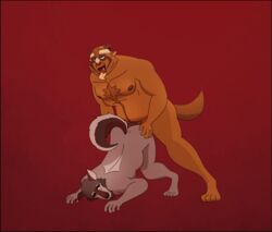 anal anal_sex animated anthro ass_up beast_(disambiguation) beast_(disney) beauty_and_the_beast belly big_dom_small_sub bodily_fluids body_hair canid canine chest_tuft cum cum_in_ass cum_inside disney dominant duo erection facial_hair from_behind_position genital_fluids genitals hand_on_butt inflation inflation large_insertion looking_pleasured lying male male/male male_penetrated male_penetrating male_penetrating_male mammal olive_(olivepup_00) olivepup_00 on_front penetration penile penile_penetration penis penis_in_ass sex short_playtime size_difference slightly_chubby tail_motion tailwag tuft